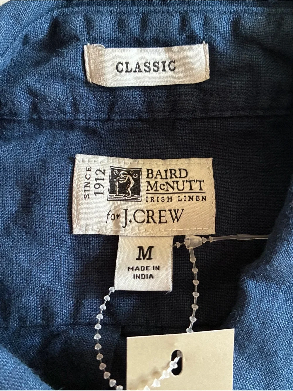 J. Crew Men's classic fit. Baird McNutt Irish linen shirt. M. NWT